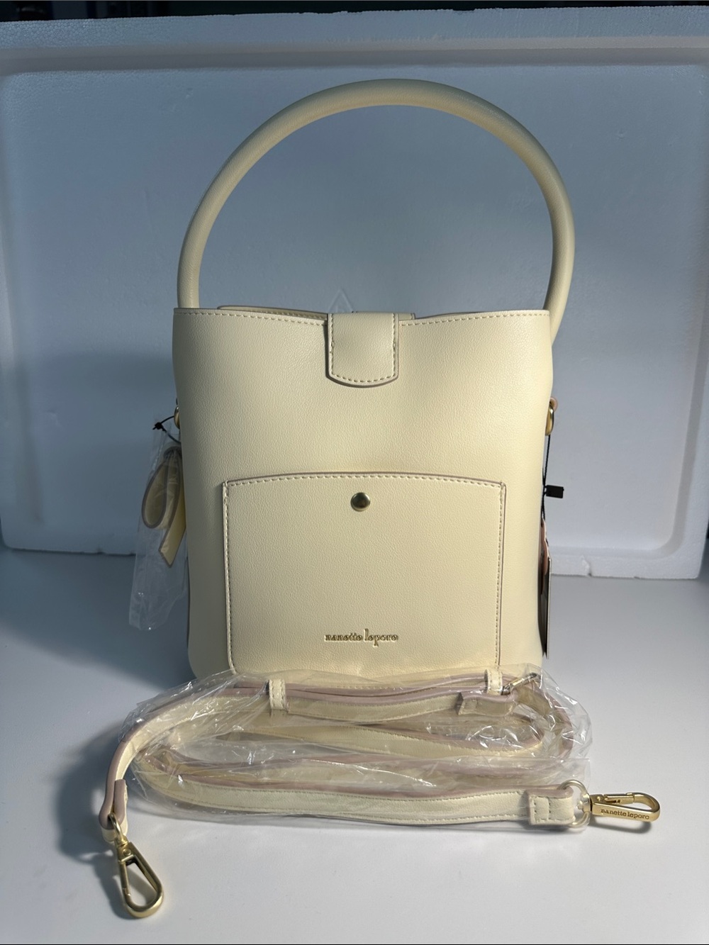 Nanette Lepore ISABELA Buttercream Shoulder or Convertible Bucket Bag-NWT - Picture 9 of 15
